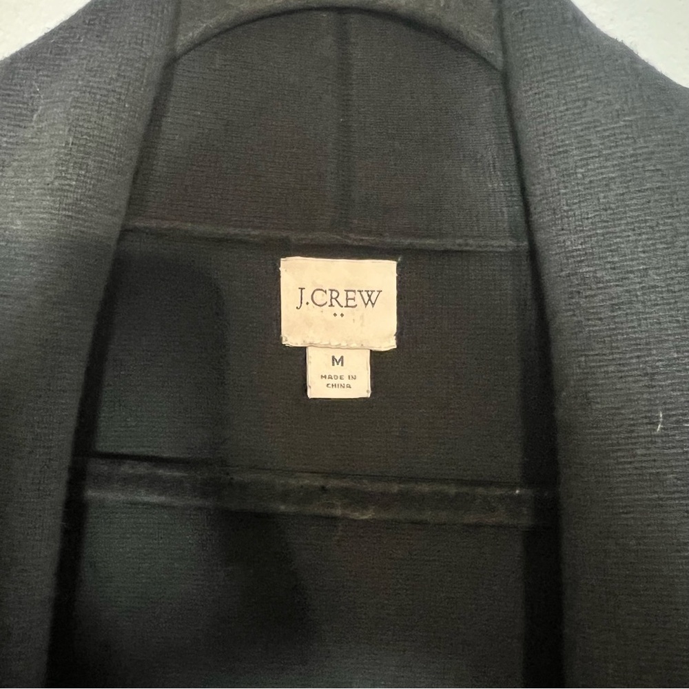 J. Crew Chelsea Sweater Blazer Black Size Medium Cotton Open Cardigan Long - Picture 9 of 10